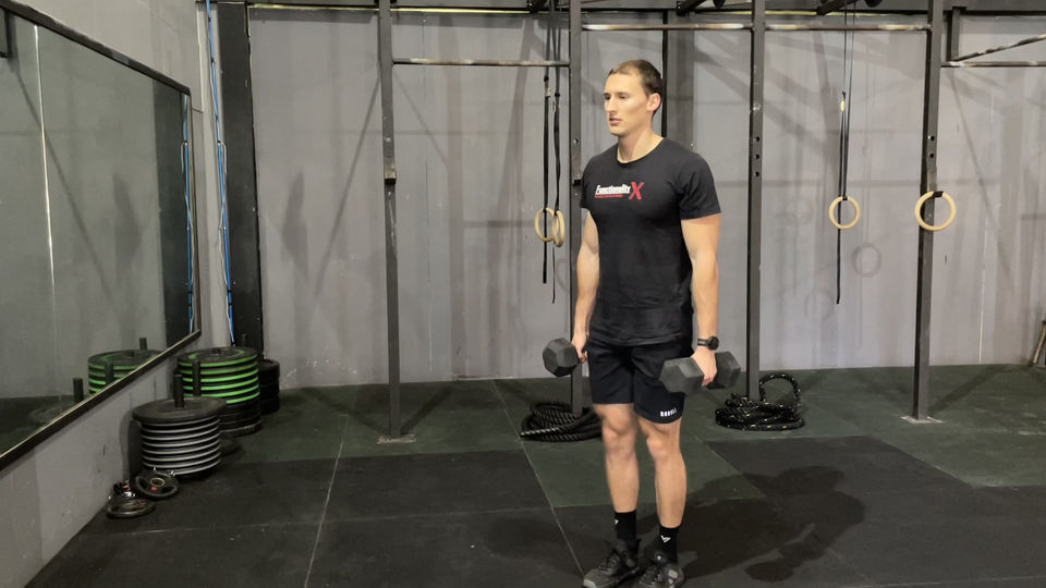 Side Hang Dumbbell Lunge